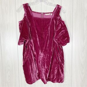 Soft Surroundings | Estelle Crushed Velvet Raspberry Tunic Size PS